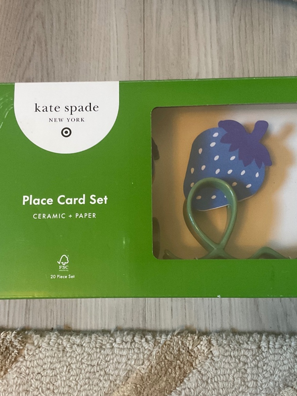 Kate Spade Place card Set, Ceramic and Paper, 20 piece set, NIB